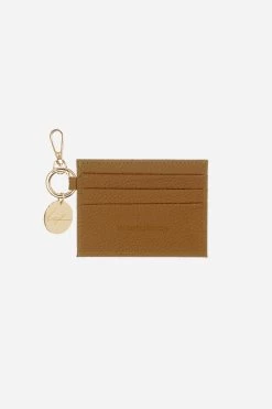 Porte Cartes Avec Mousqueton Cuir Camel