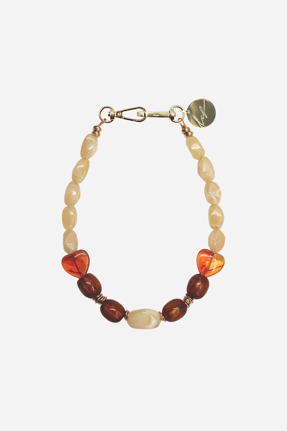 Bijoux Collier Dolly Beige 40 Cm