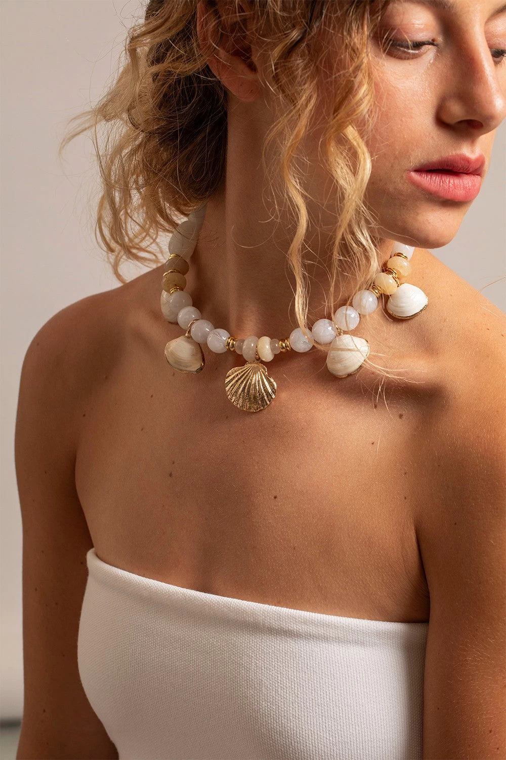 Bijoux Collier Phoebe Beige 40 Cm - Image 2