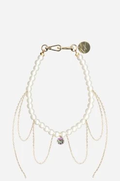 Bijoux Collier Athena Blanc 40 Cm